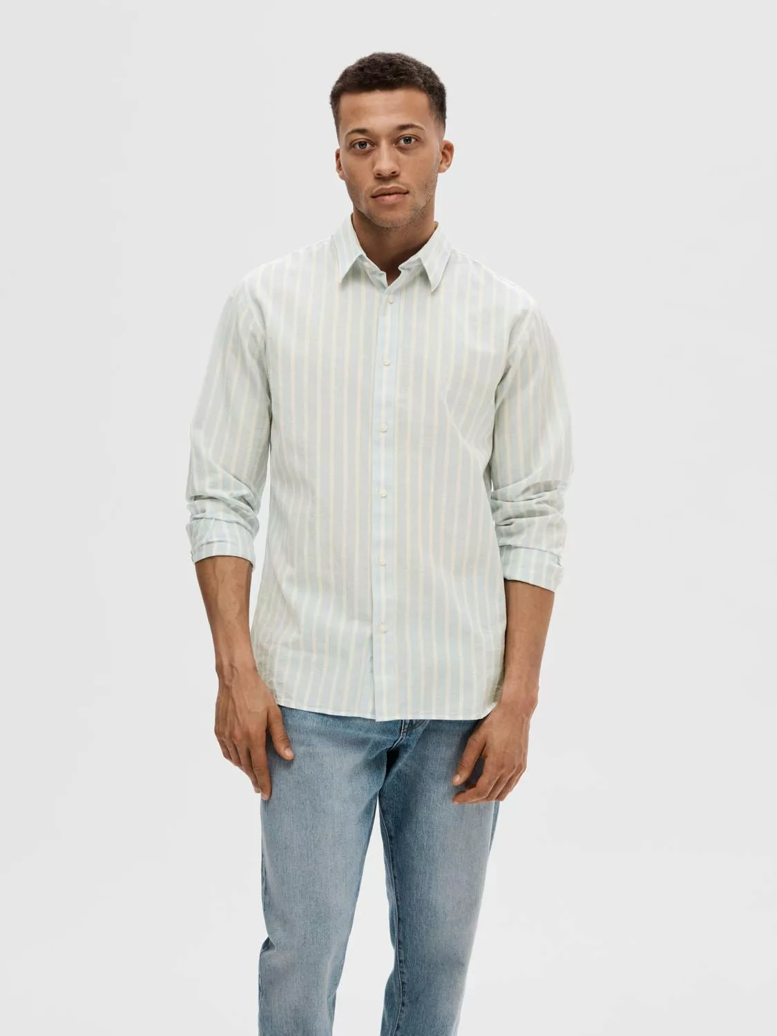 SELECTED HOMME Blusenshirt SLHSLIM-NEW LINEN SHIRT LS NOOS günstig online kaufen