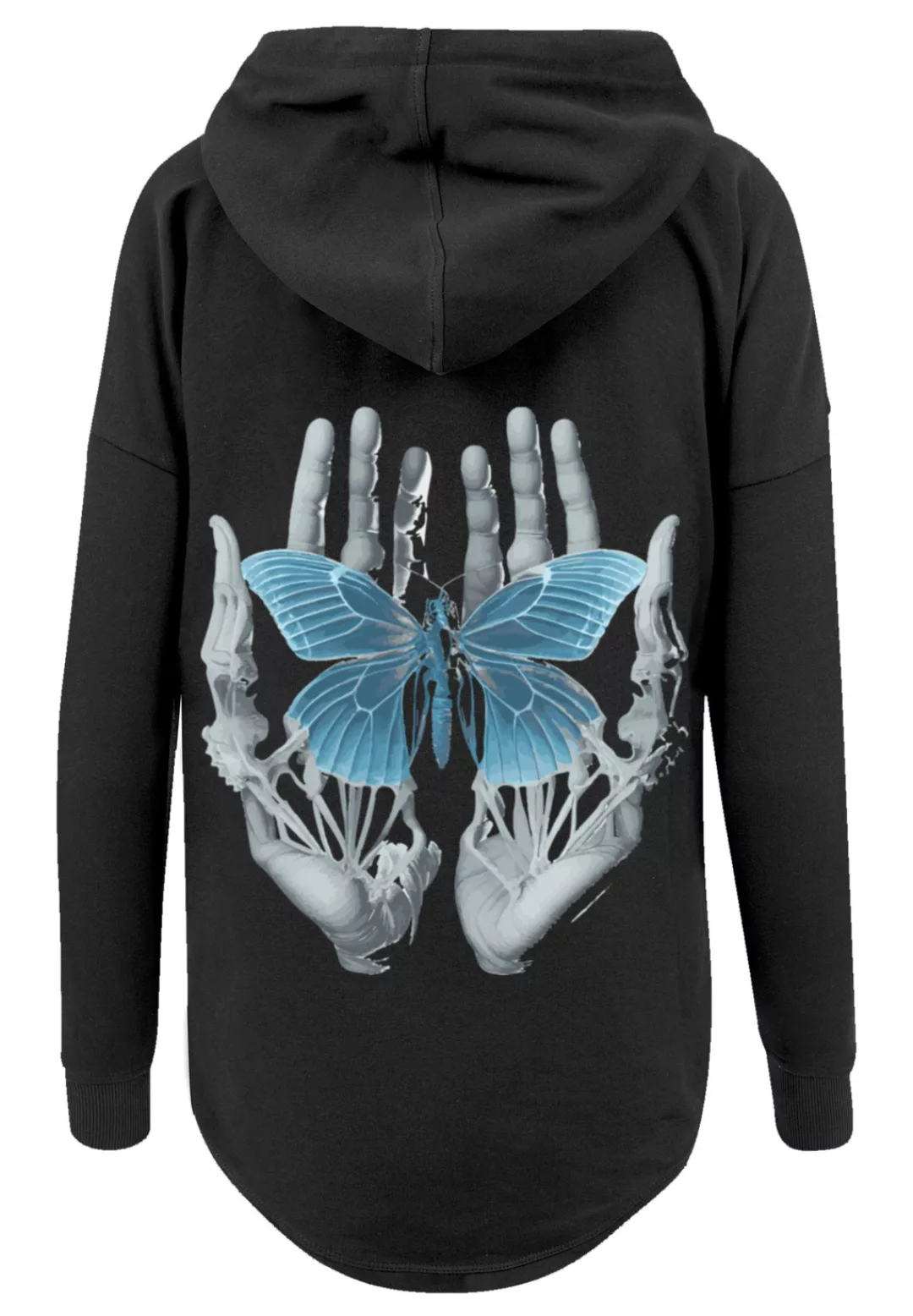 F4NT4STIC Kapuzenpullover "Skelett Hände Schmetterling" günstig online kaufen