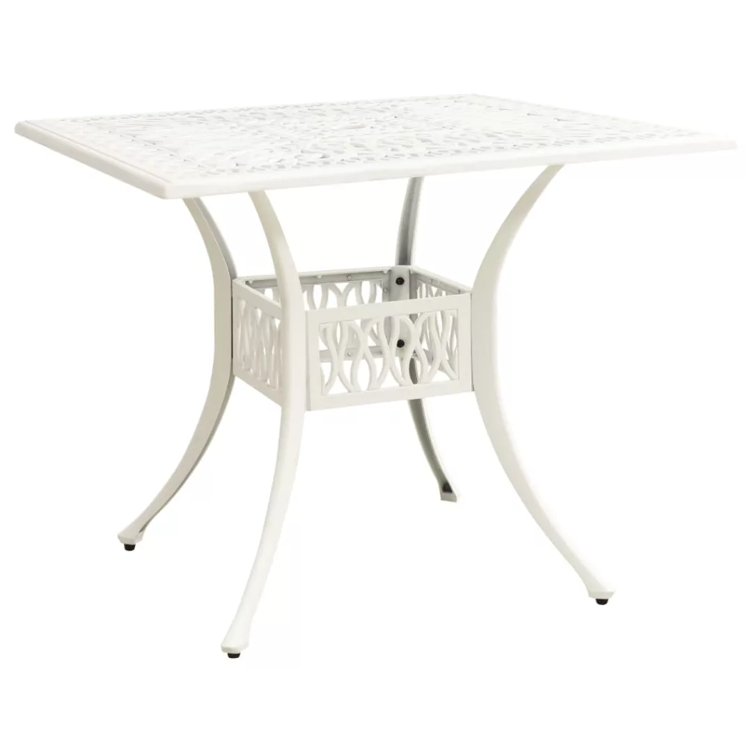Gartentisch Weiß 90x90x73 Cm Aluminiumguss günstig online kaufen
