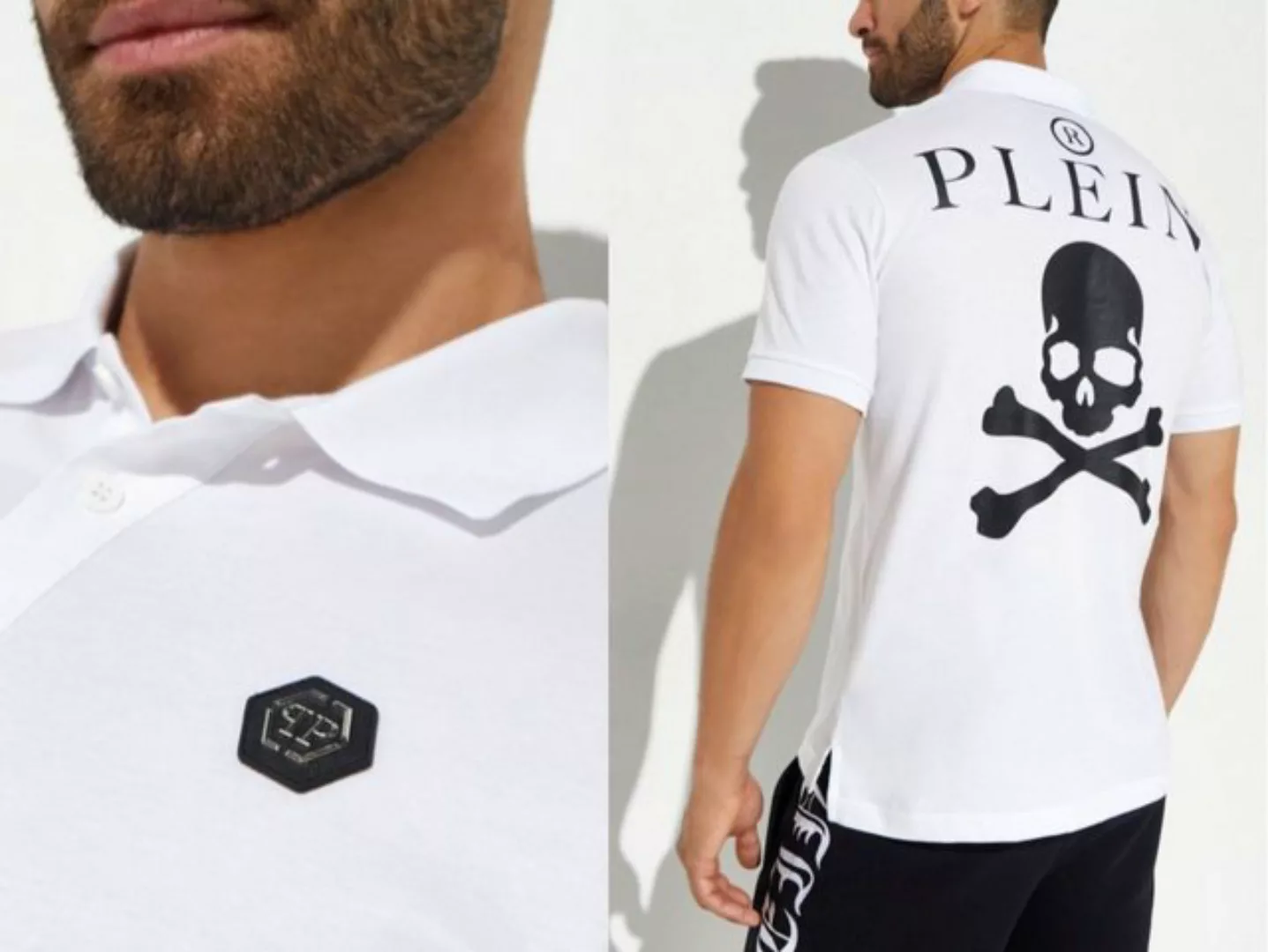 PHILIPP PLEIN Poloshirt PHILIPP PLEIN Skull Polo Shirt Polohemd Leather PP günstig online kaufen