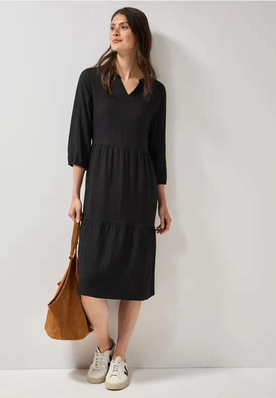 Seersucker-Kleid mit Volants günstig online kaufen