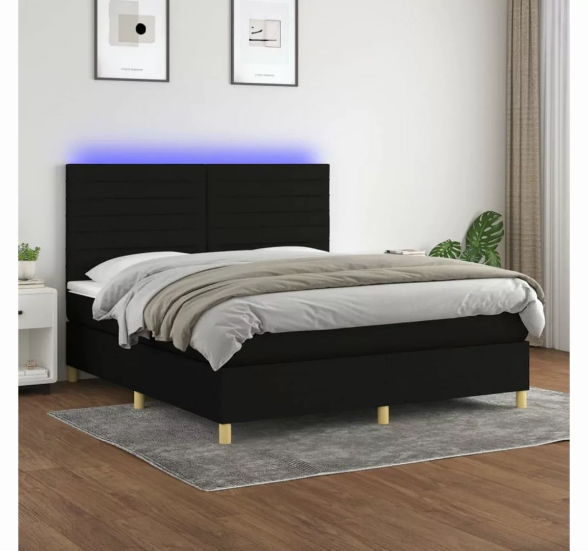 vidaXL Boxspringbett Bett Boxspringbett mit Matratze & Topper & LED (180 x günstig online kaufen