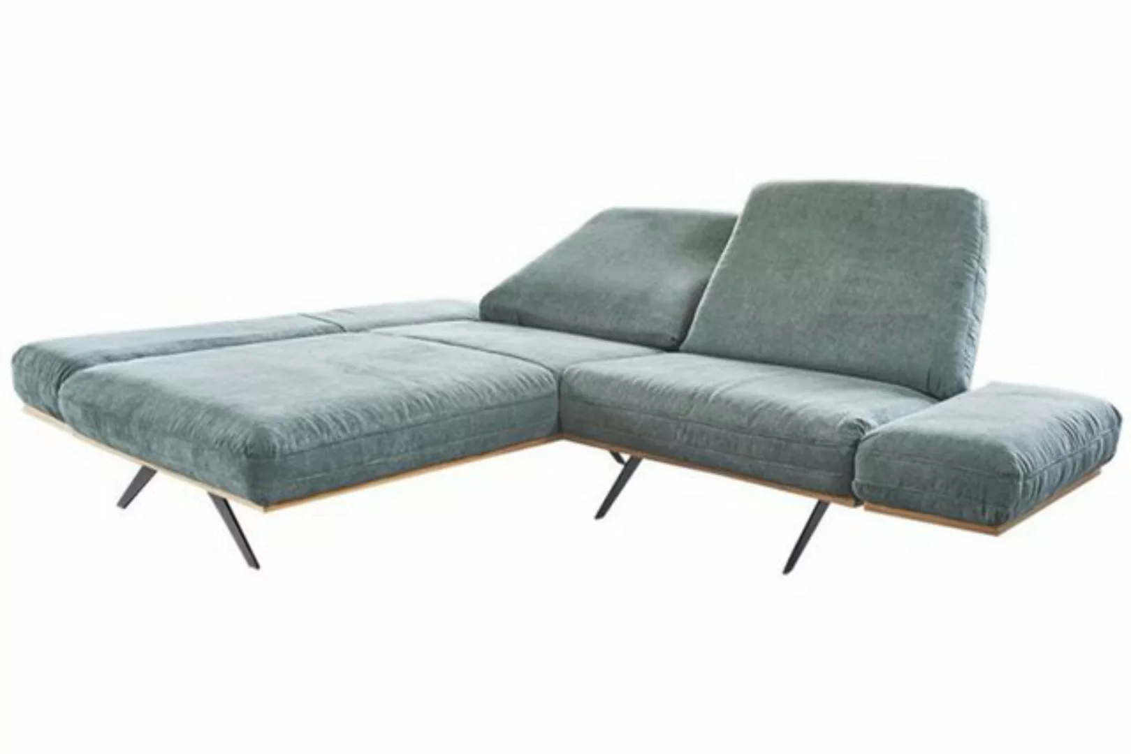 KAWOLA Ecksofa NINO, Couch L-Form rechts oder links Stoff petrol 250x99 cm günstig online kaufen