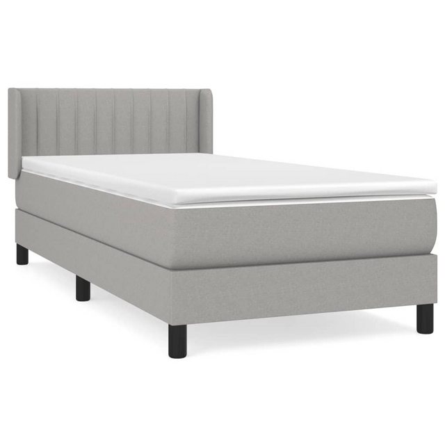 vidaXL Boxspringbett, Boxbett mit Matratze Hellgrau 90x190 cm Stoff günstig online kaufen