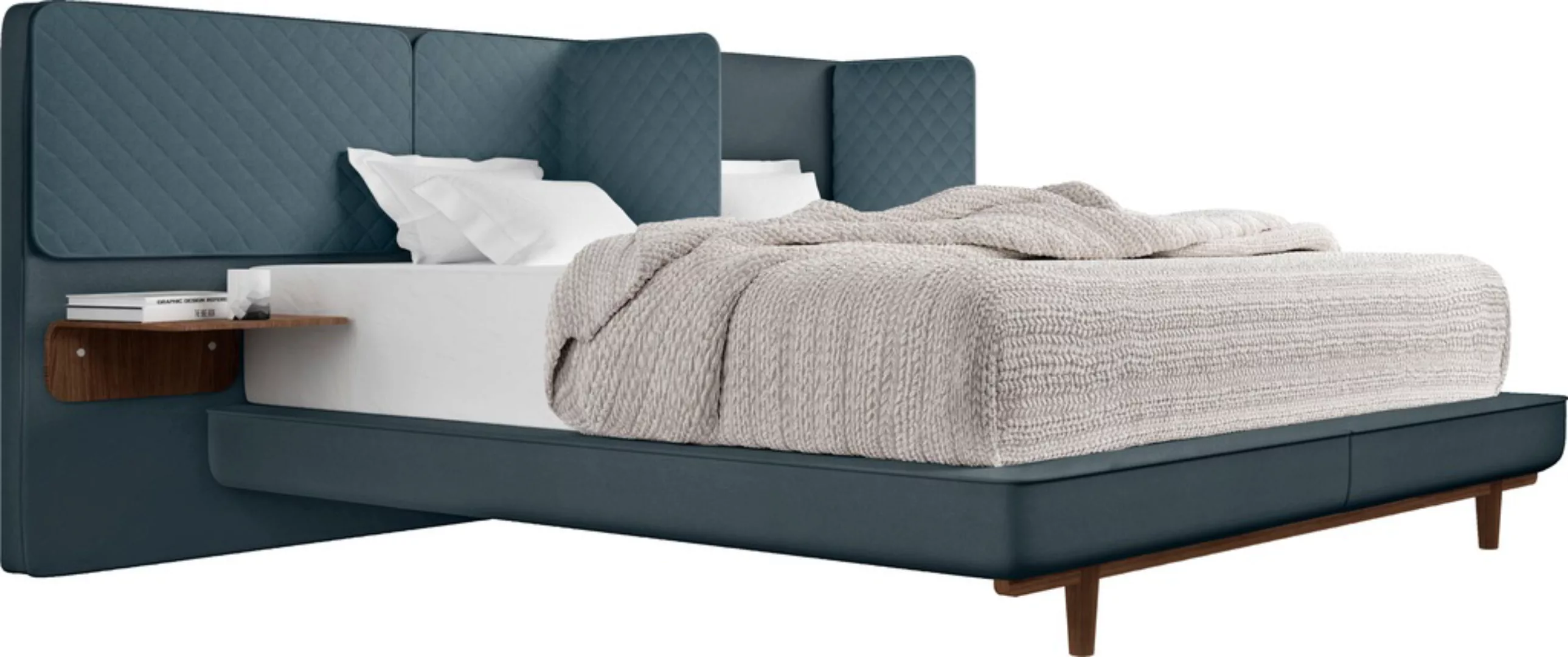 Schlaraffia Boxspringbett Silence, in Aqua inkl. Nachtkonsole und Holzfuß i günstig online kaufen