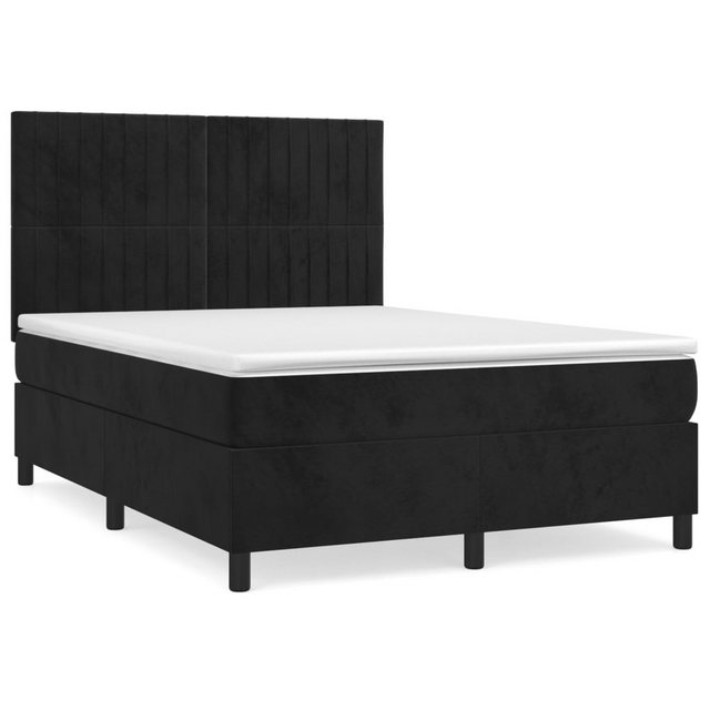 vidaXL Boxspringbett mit Matratze Schwarz 140x190 cm Samt1466127 günstig online kaufen