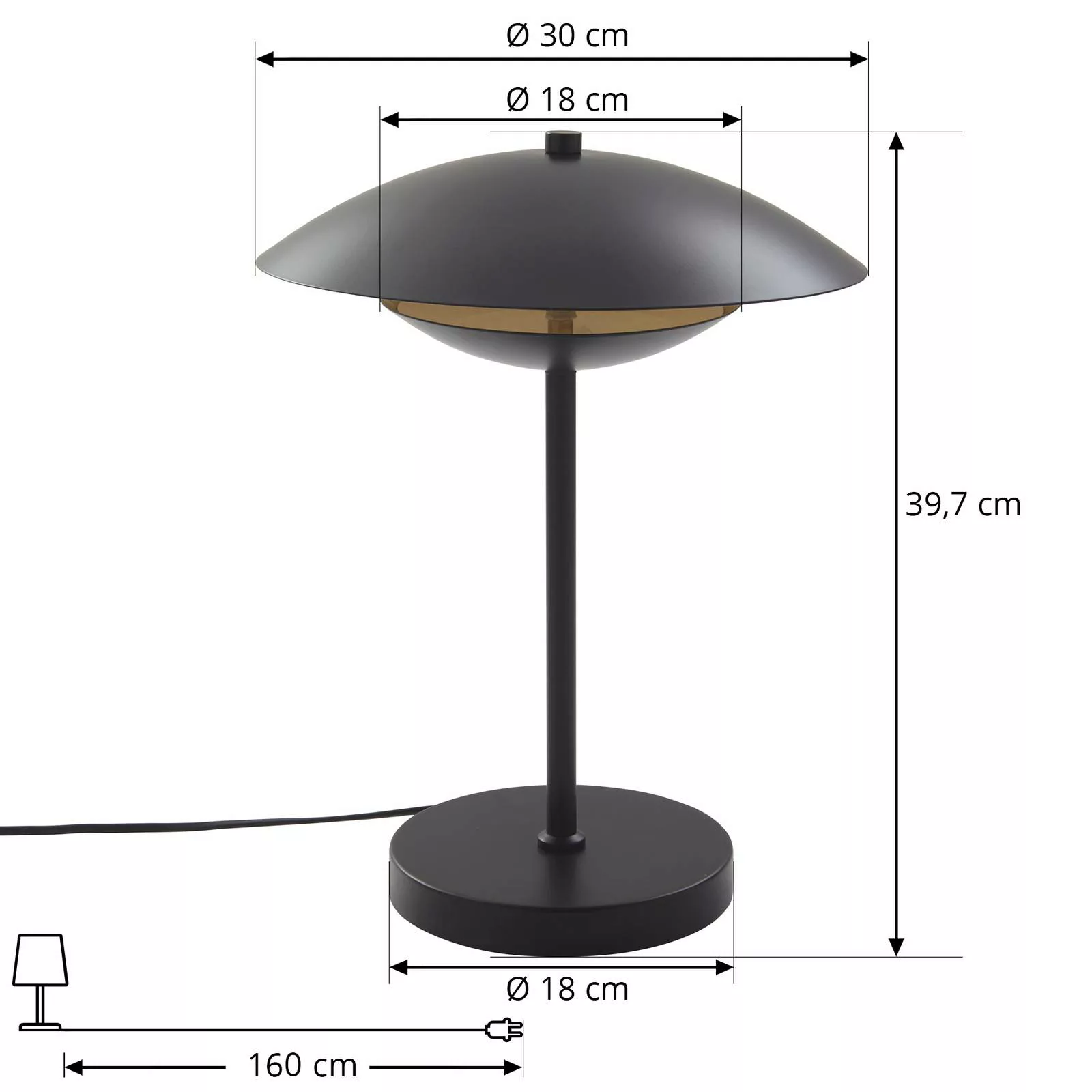 Lindby LED-Hängeleuchte Tiama, Metall, schwarz/gold, Ø 30 cm günstig online kaufen