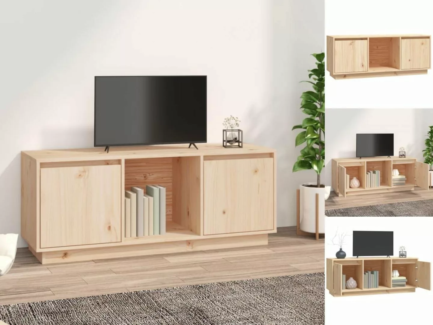 vidaXL TV-Schrank TV-Schrank 110,5x35x44 cm Massivholz Kiefer Lowboard günstig online kaufen