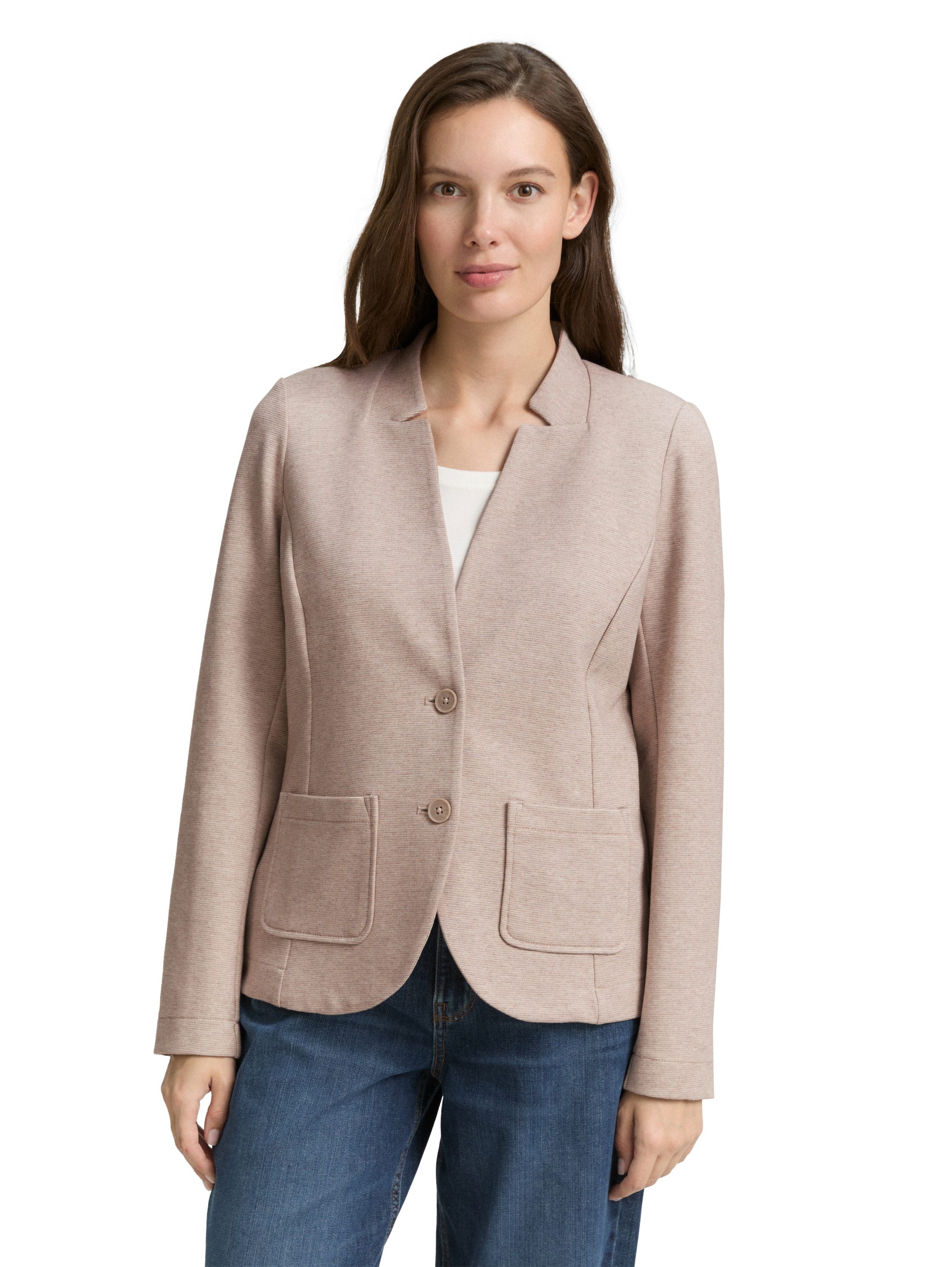 TOM TAILOR Sweatblazer Ottoman mit aufgesetzten günstig online kaufen