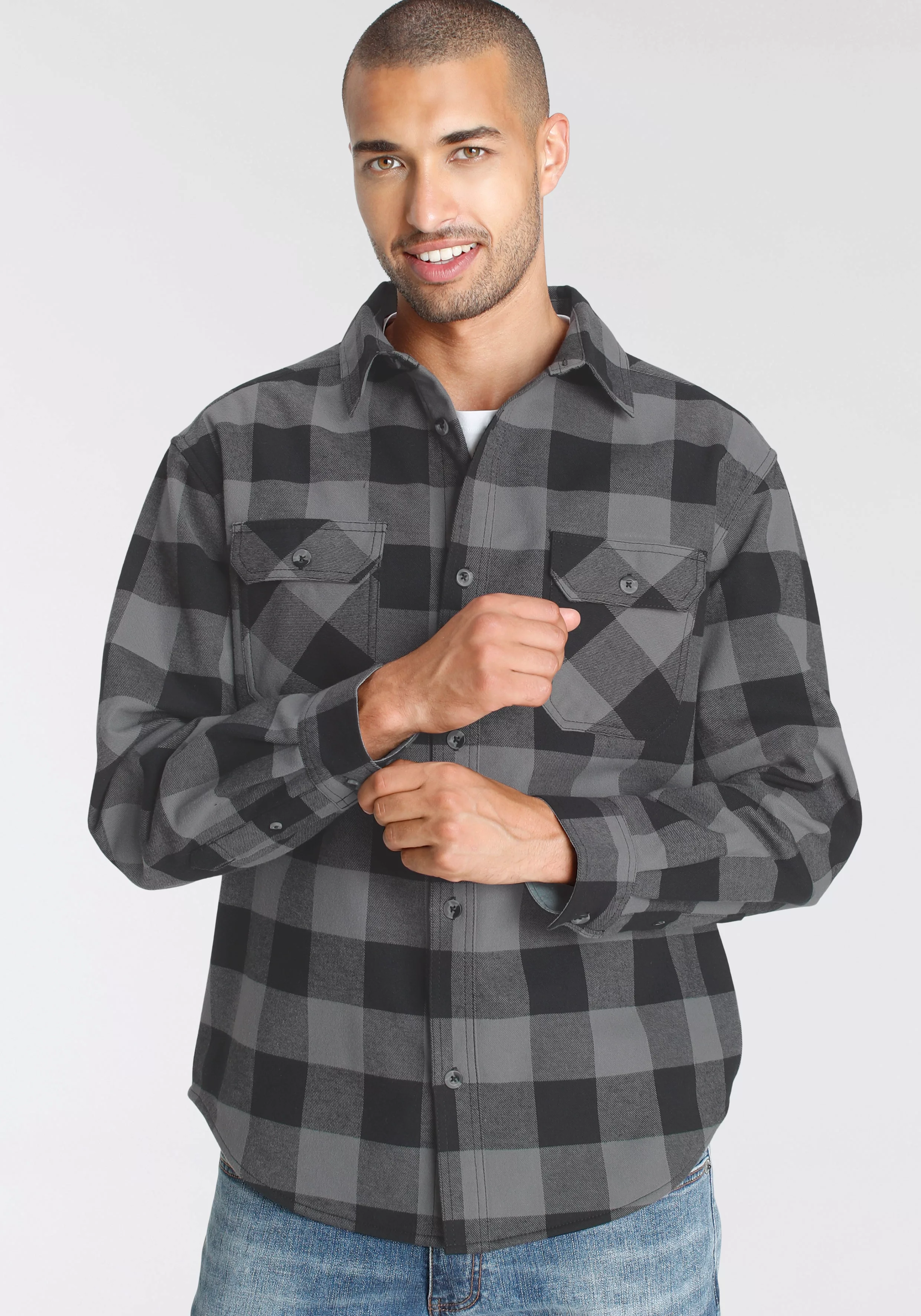 AJC Outdoorhemd, Overshirt mit Karomuster günstig online kaufen