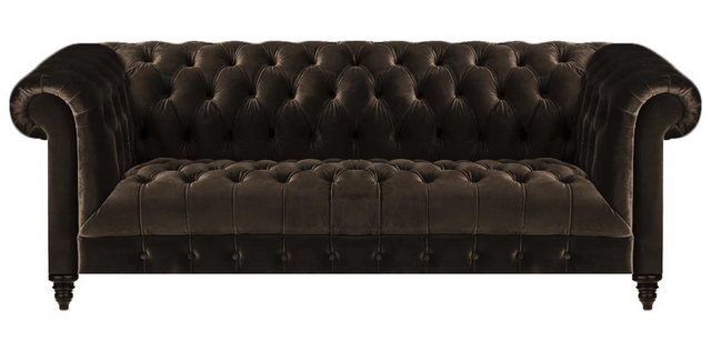 JVmoebel Chesterfield-Sofa Moderne Braune Chesterfield Couch Designer Stoff günstig online kaufen