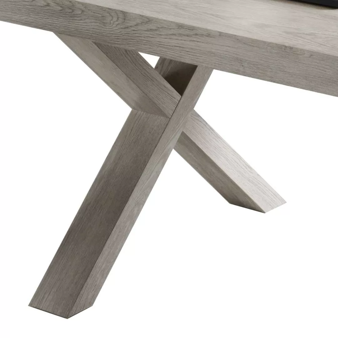 Moderner Esszimmer Tisch in Kiefer Grau zwei Einlegeplatten günstig online kaufen