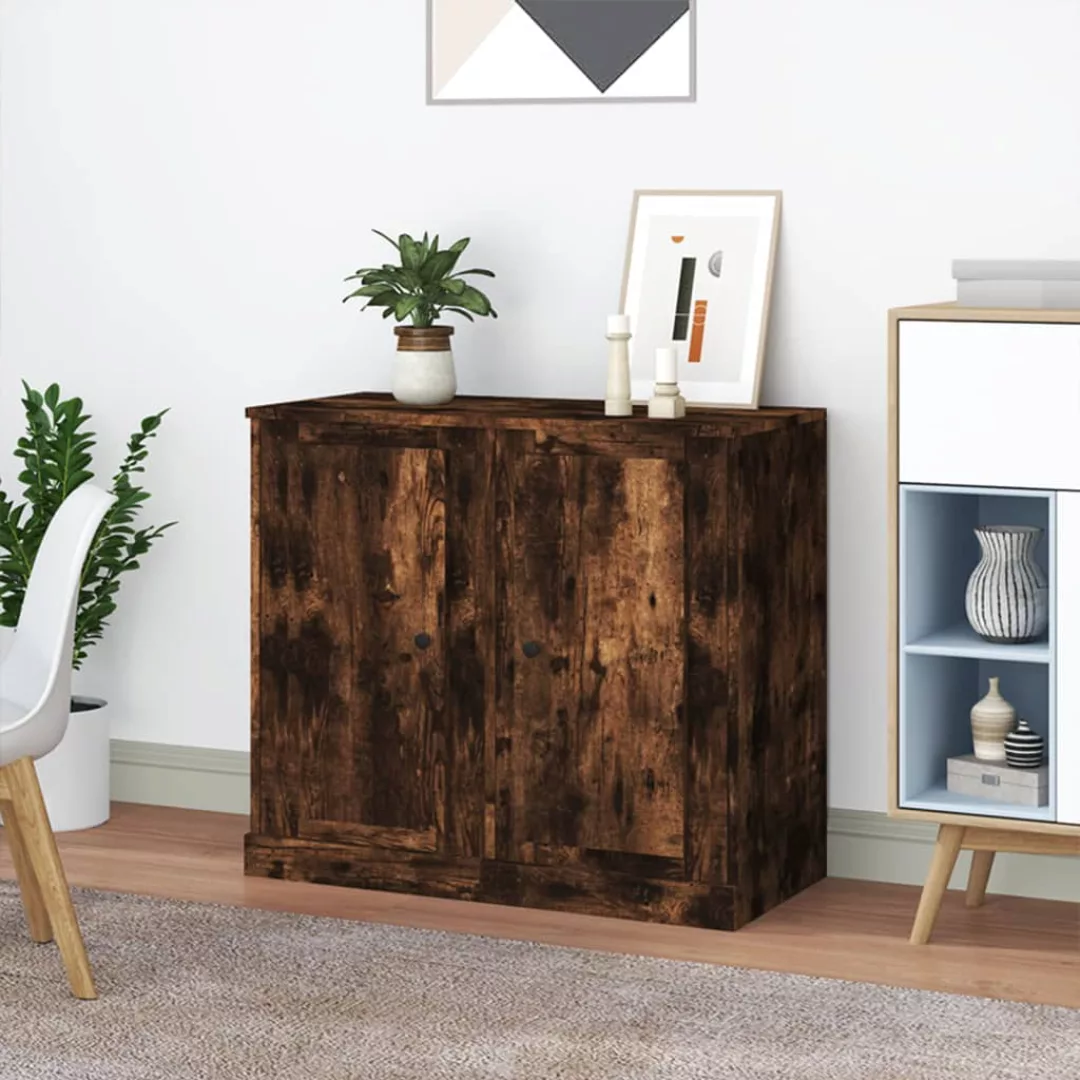 Vidaxl Sideboards 2 Stk. Räuchereiche 37,5x35,5x67,5 Cm Holzwerkstoff günstig online kaufen