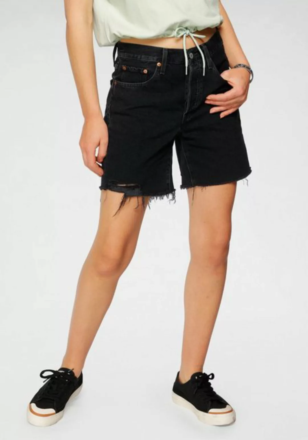 Levi's® Bermudas 501 MID THIGH SHORT mit Fransen am Saum günstig online kaufen