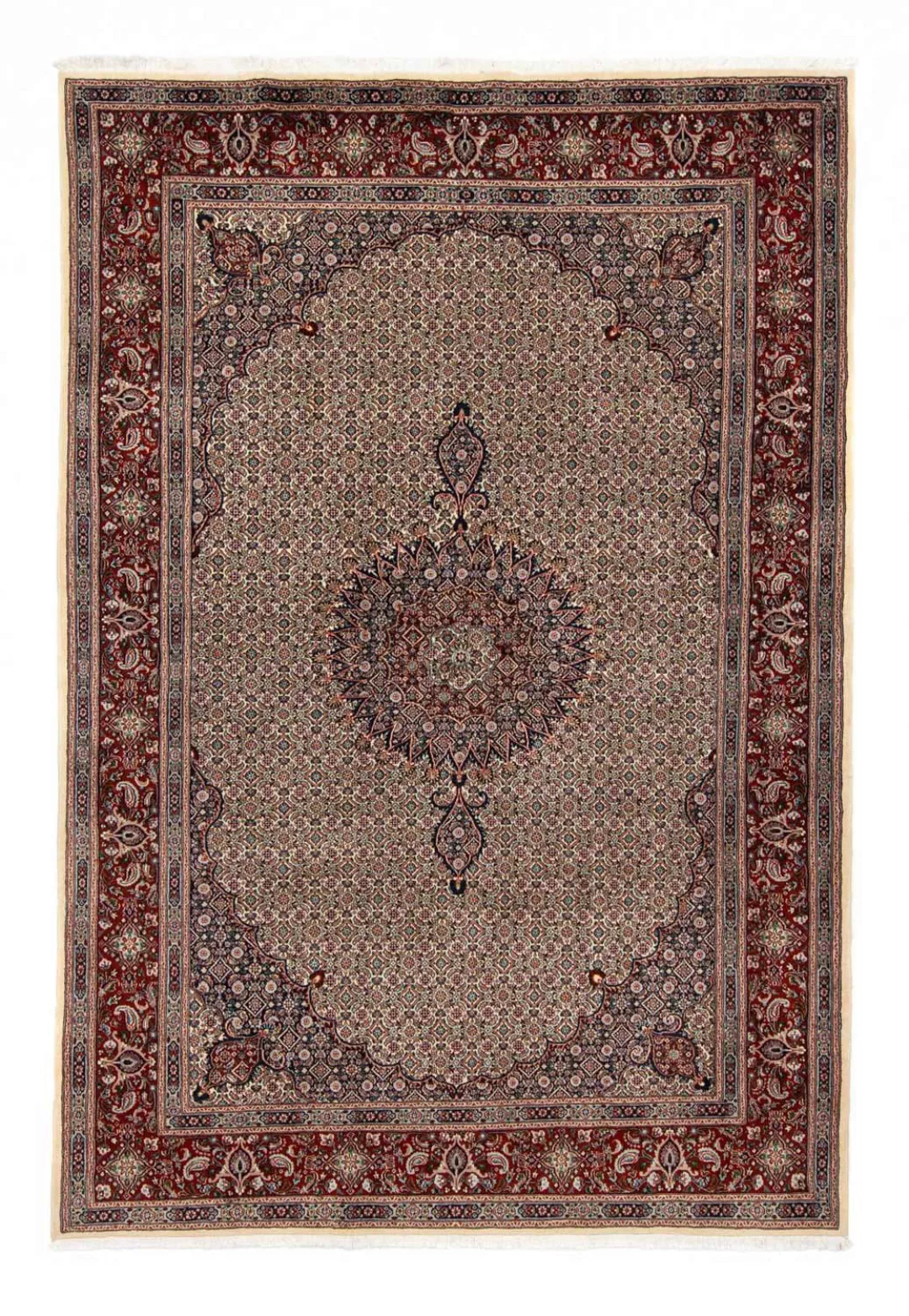 morgenland Wollteppich »Moud Medaillon Beige 305 x 202 cm«, rechteckig, Uni günstig online kaufen