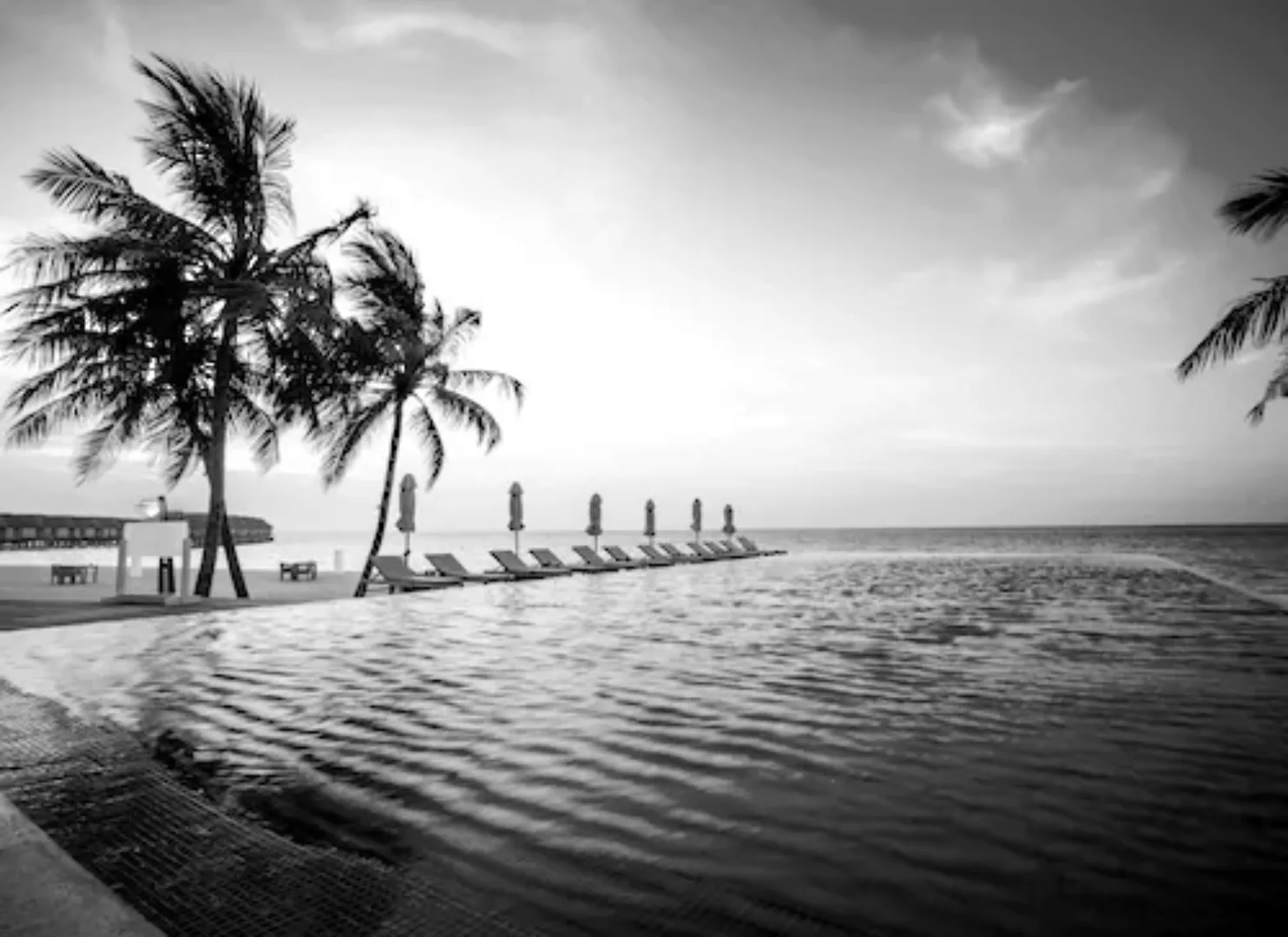 Papermoon Fototapete »Strand Schwarz & Weiß« günstig online kaufen