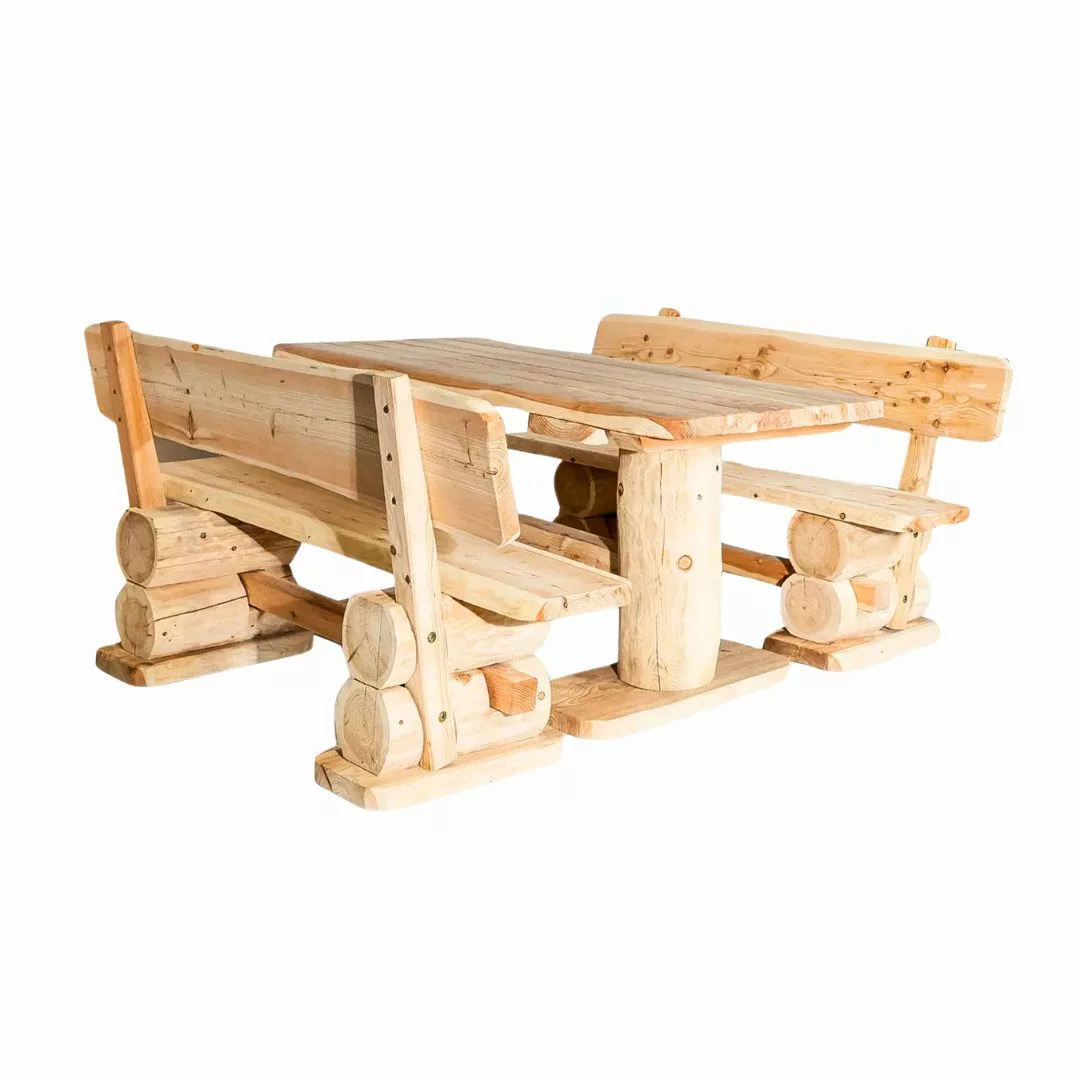 Mega-Holz Garten-Essgruppe Massive rustikale Gartengarnitur heimische günstig online kaufen