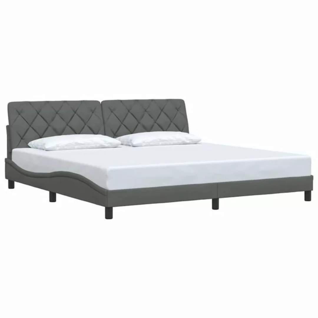 vidaXL Bett Bettgestell ohne Matratze Dunkelgrau 200x200 cm Stoff günstig online kaufen