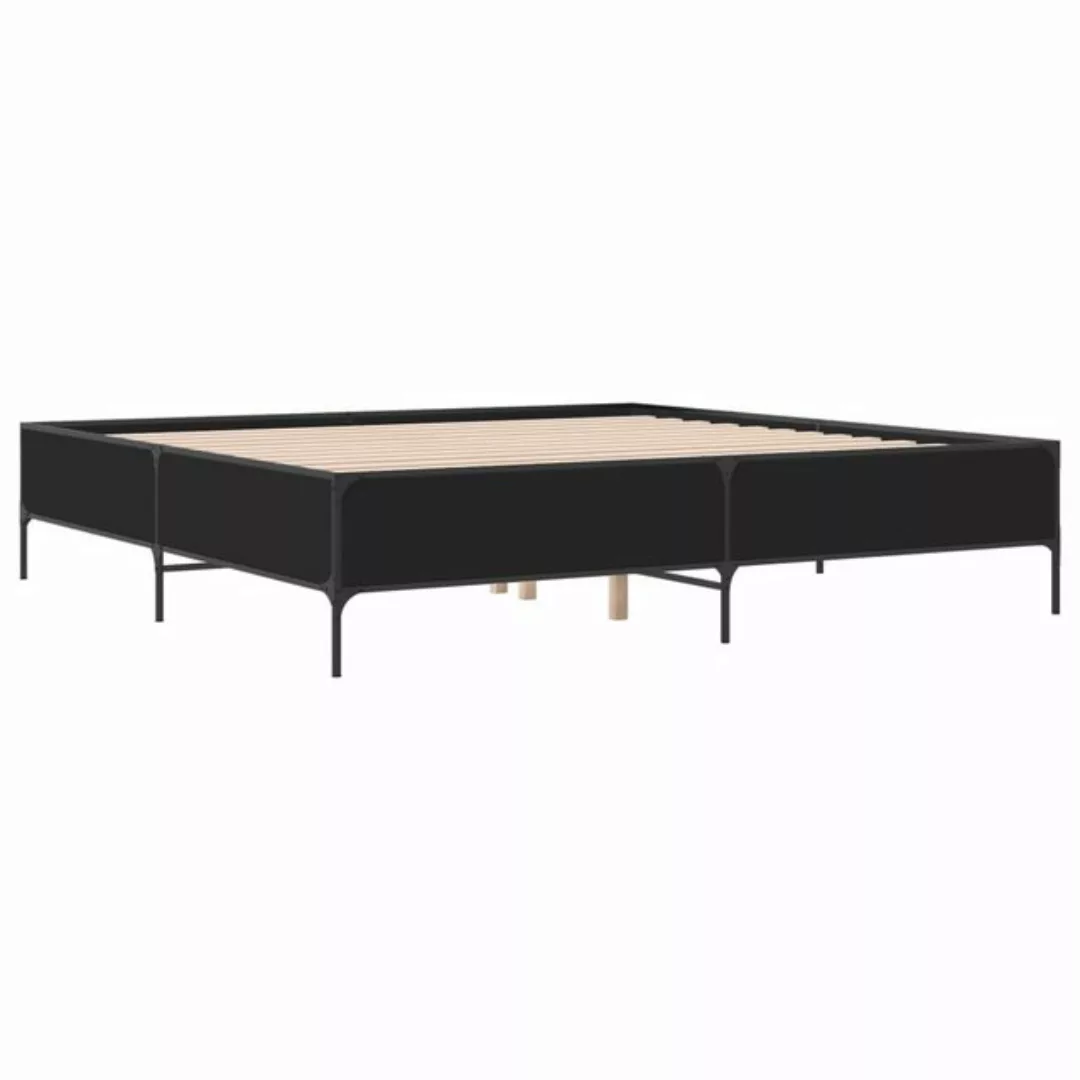 vidaXL Bett Bettgestell Schwarz 180x200 cm Holzwerkstoff und Metall günstig online kaufen