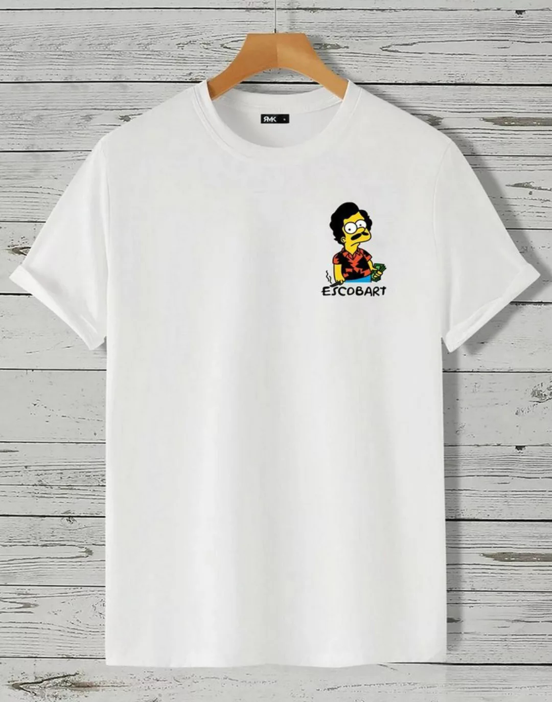 RMK T-Shirt Basic Shirt Freizeit Rundhals Mafia Gangster Escobar Bart aus B günstig online kaufen