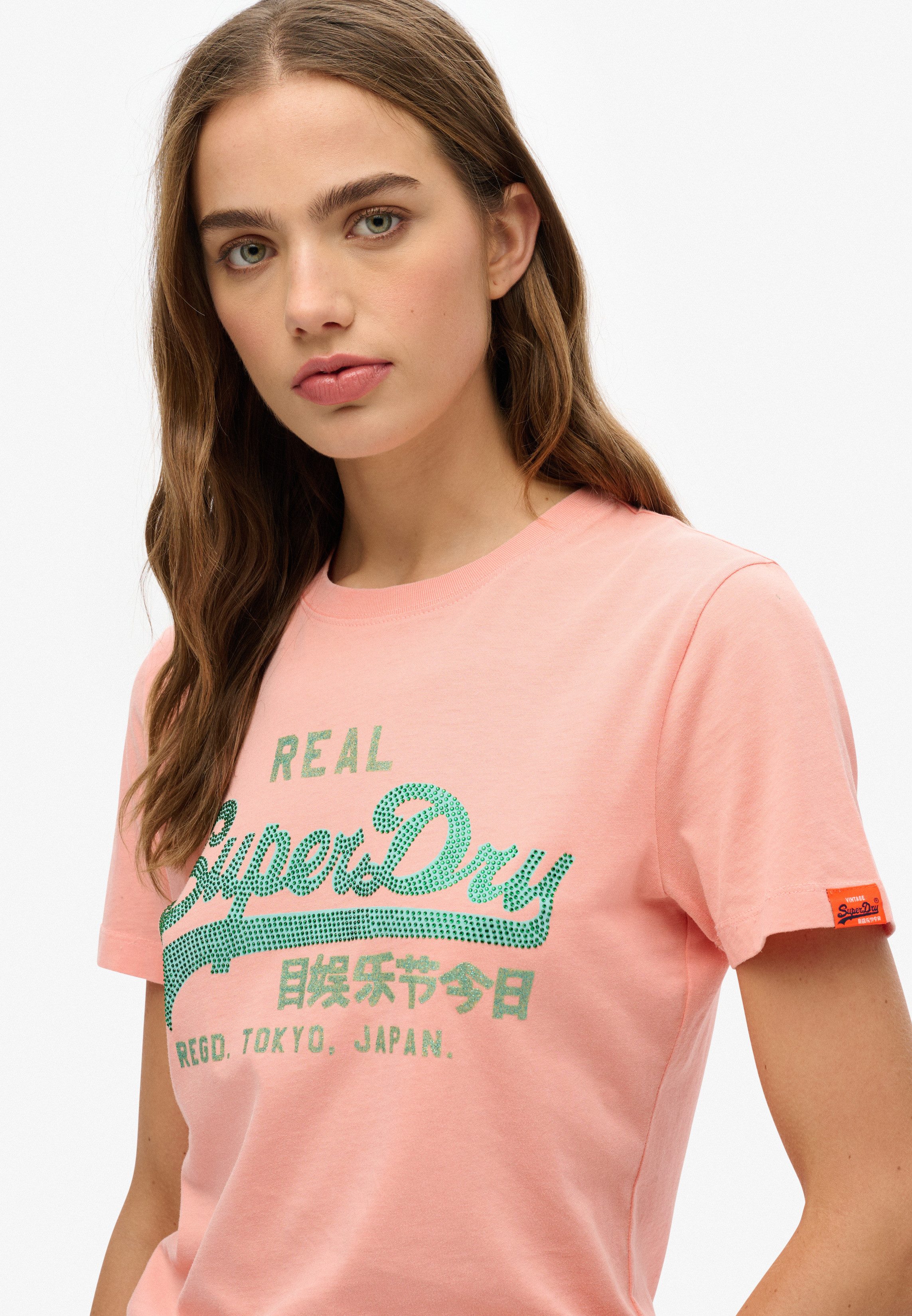Superdry Kurzarmshirt VL RHINESTONE SLIM TEE günstig online kaufen