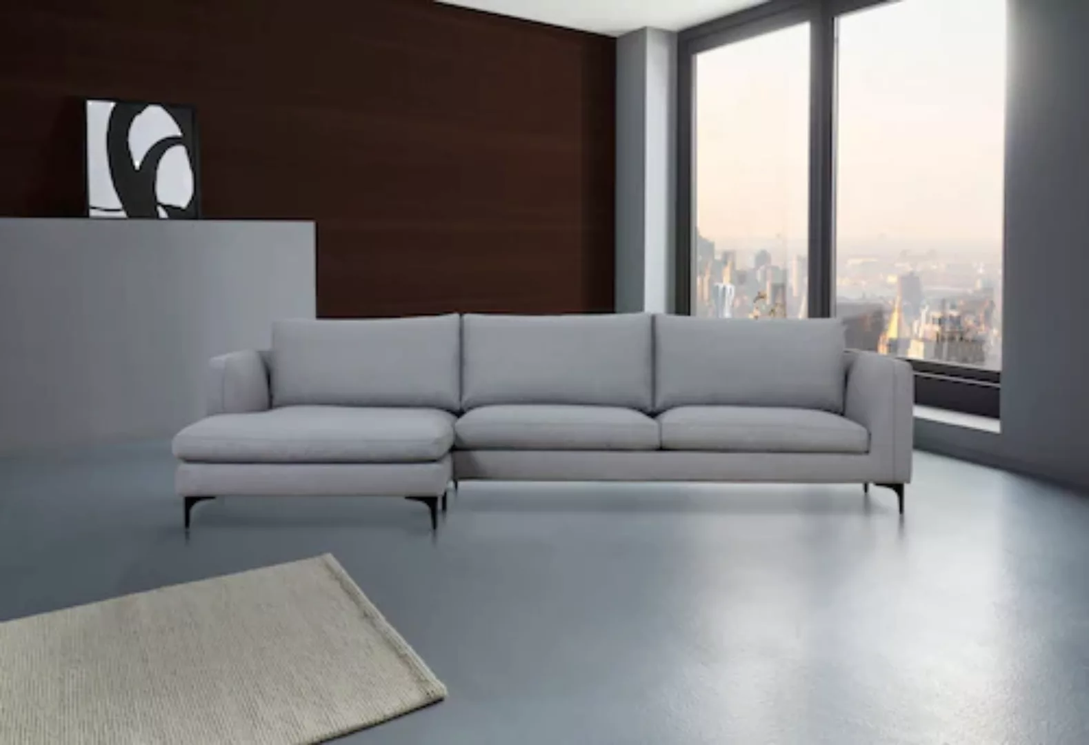 Places of Style Ecksofa "Nixon", mit Federn für besseren Sitzkomfort, mit s günstig online kaufen