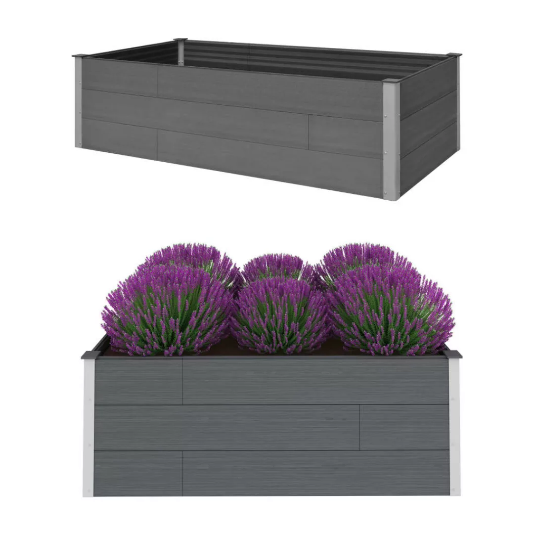 Garten-hochbeet Grau 200 X 100 X 54 Cm Wpc günstig online kaufen