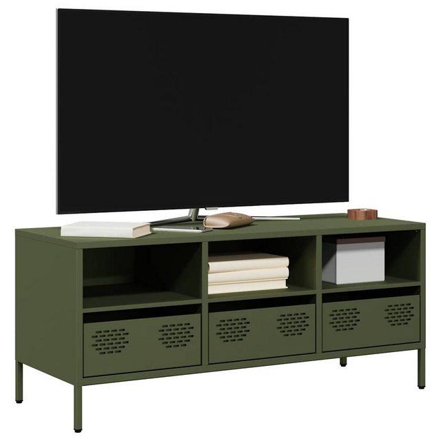 vidaXL Schrankmodule TV-Schrank Olivgrün 101,5x39x43,5 cm Kaltgewalzter Sta günstig online kaufen