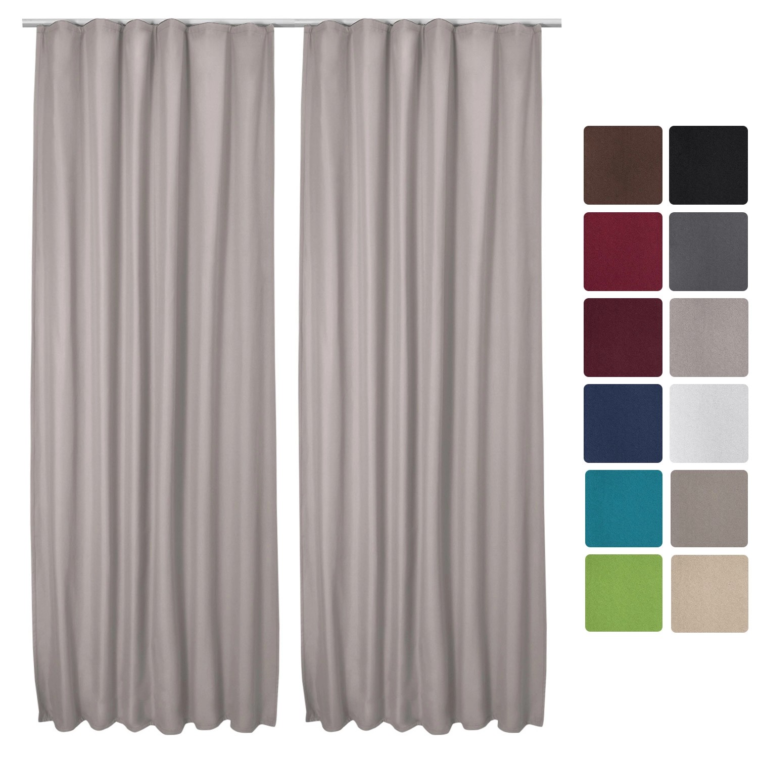 Beautissu Amelie TK Vorhang mit Kräuselband 140x245cm Grau 2tlg günstig online kaufen