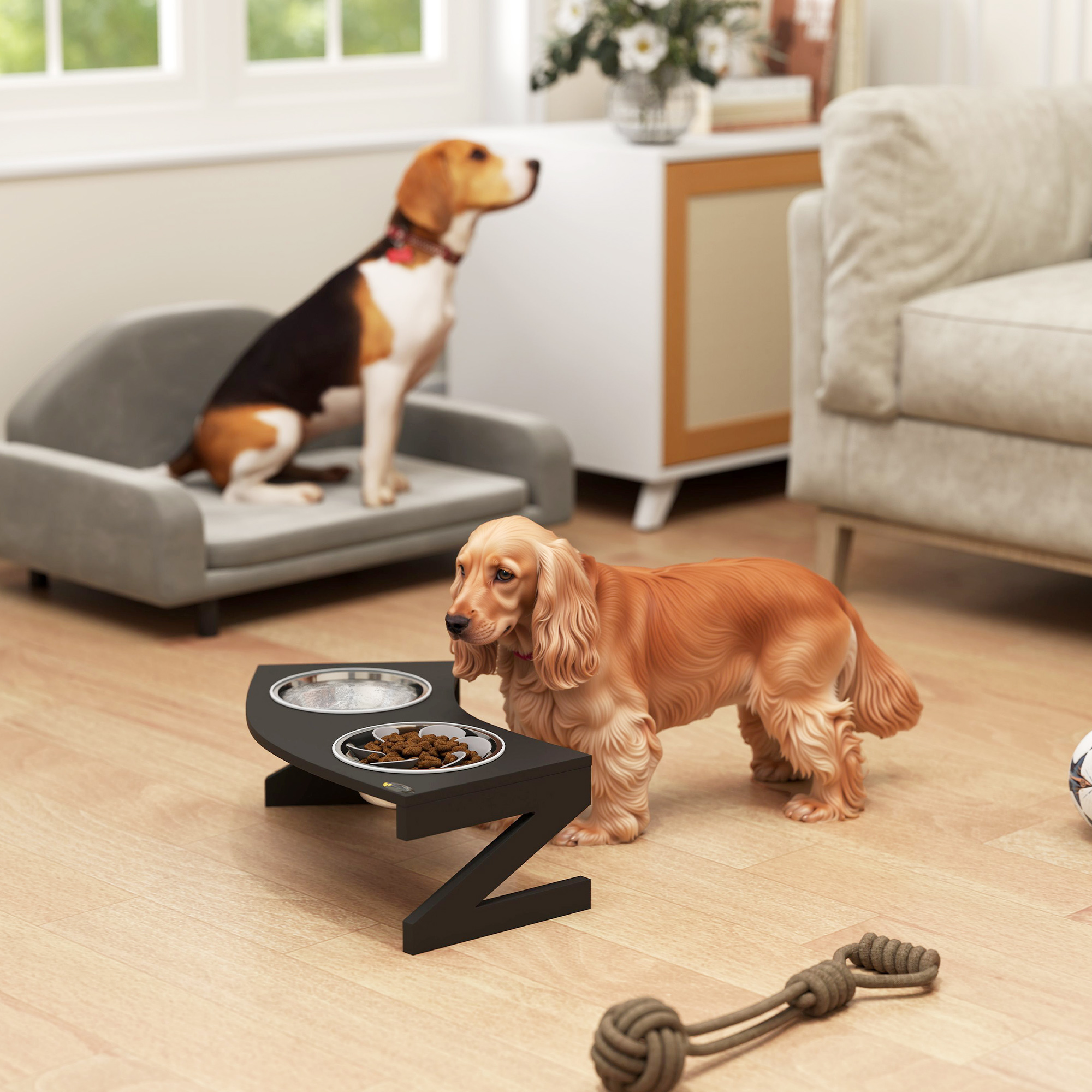 PawHut Erhöhter Futternapf für Hunde mit Ständer, Futternapf für Hunde mit günstig online kaufen