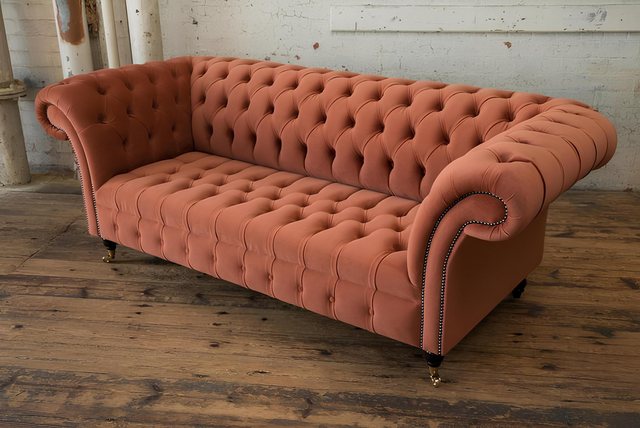 Xlmoebel Sofa Chesterfield 3-Sitzer Sofa Polstermöbel aus Textil oder Leder günstig online kaufen