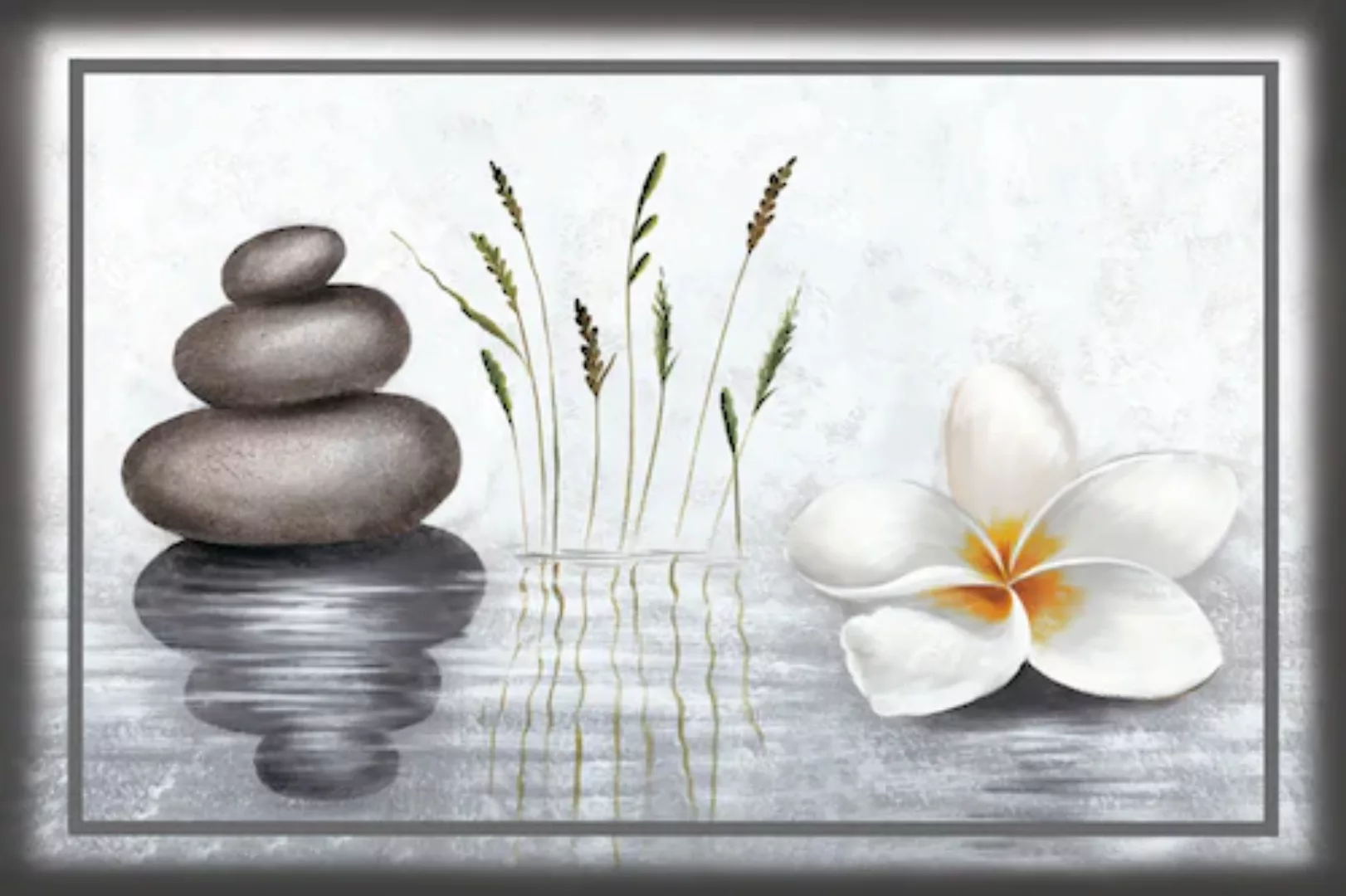 Bönninghoff Leinwandbild "Blumen und Steine", (1 St.) günstig online kaufen