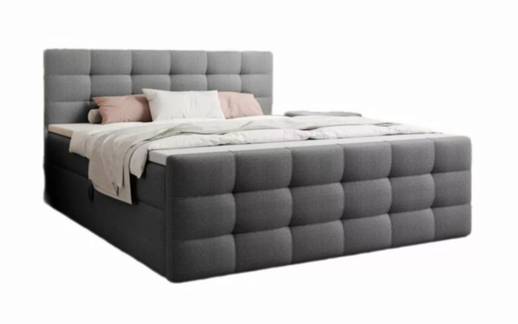 Luxusbetten24 Boxspringbett Luxor Bouclé, mit Stauraum günstig online kaufen