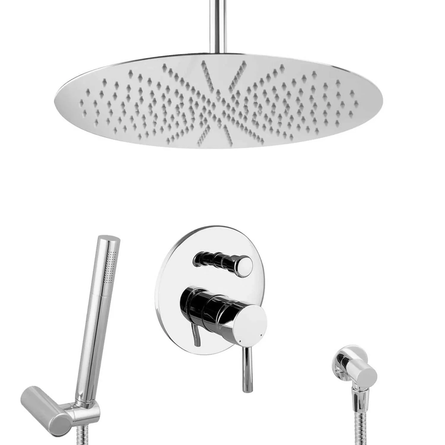 PaulGurkes Unterputz Regendusche Komplett Set aus Metall mit 40 cm Duschkop günstig online kaufen