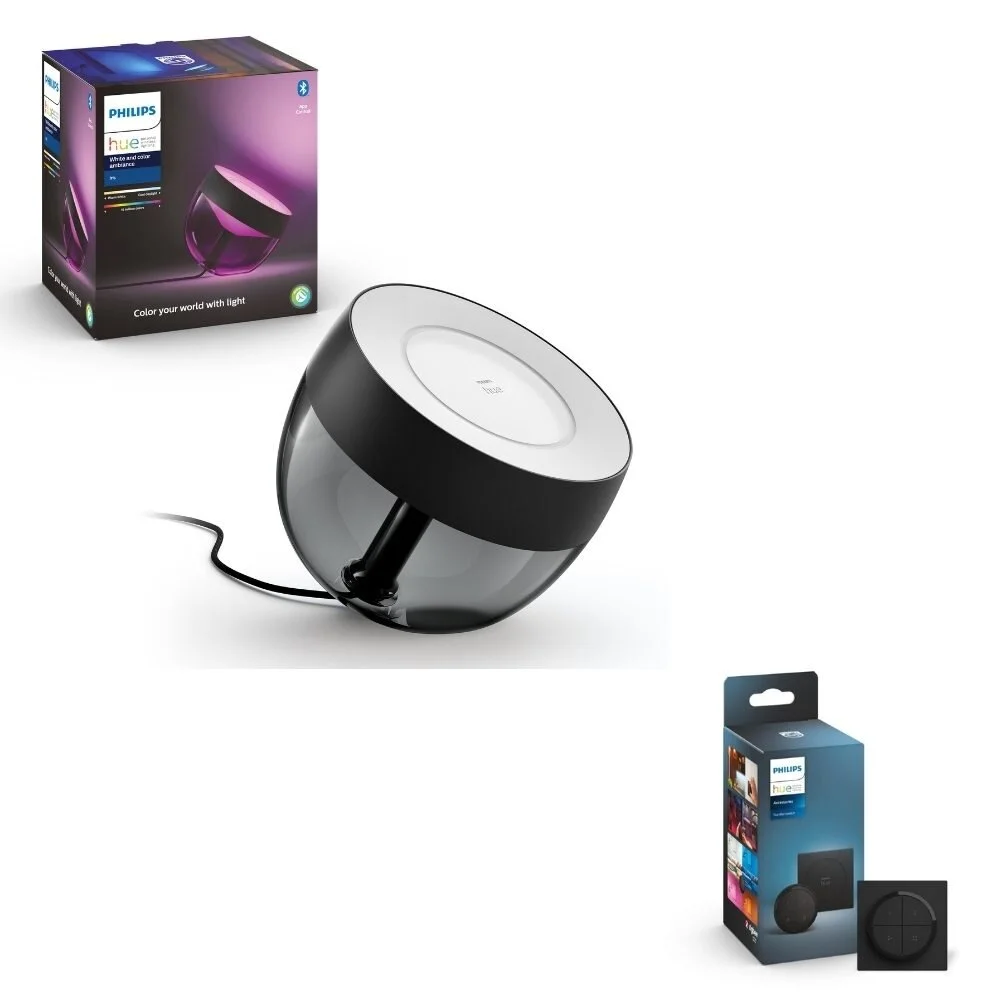 Philips Hue White & Color Ambiance Tischleuchte Iris in Schwarz 570lm inkl. günstig online kaufen