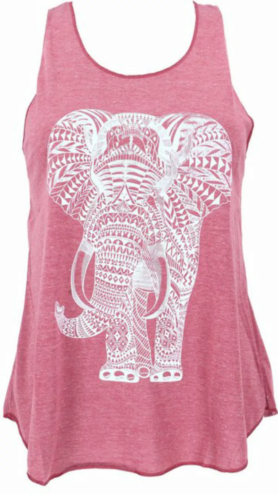 Guru-Shop T-Shirt Tanktop mit Elefant Retrodruck, Yogatop - malve Festival, günstig online kaufen