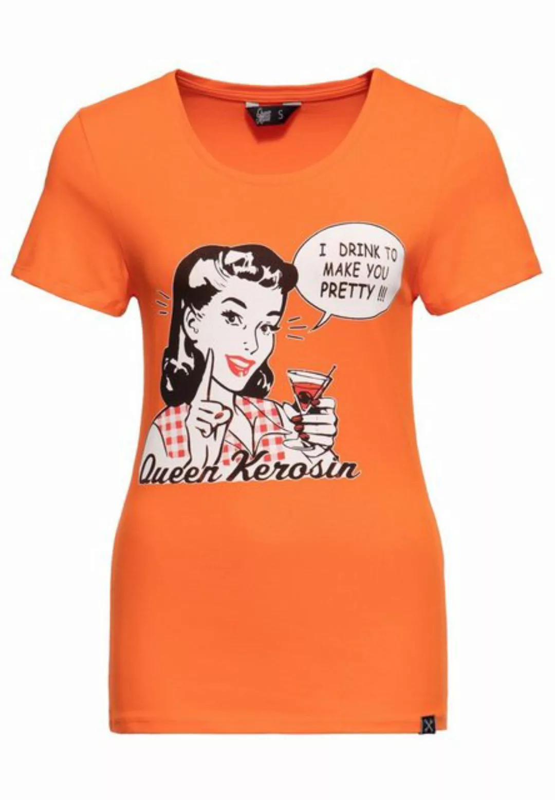 QueenKerosin Print-Shirt I Drink to make you pretty (1-tlg) mit Vintage-Mot günstig online kaufen