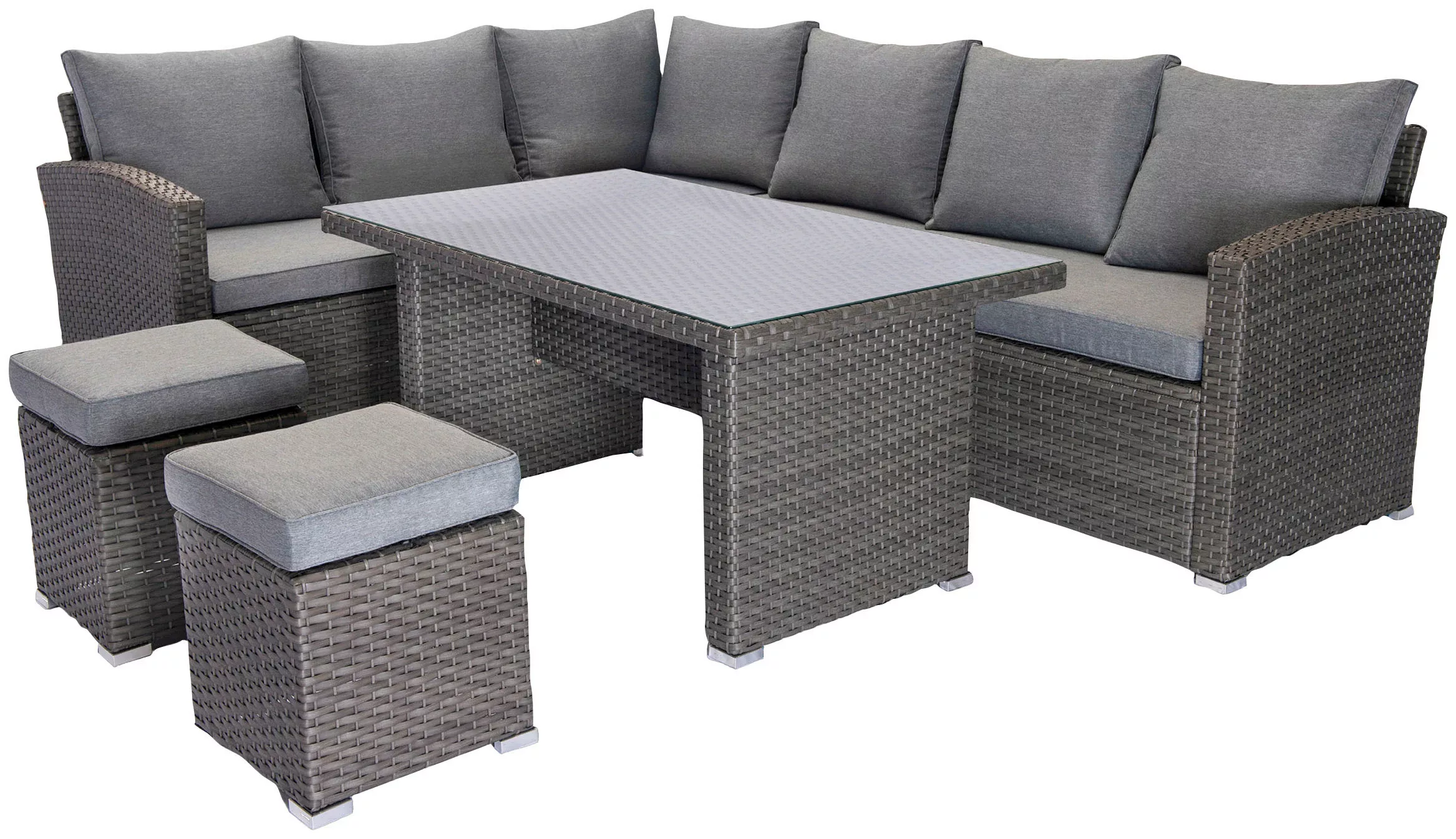 KONIFERA Gartenlounge-Set "London", (Set, 17 tlg., 2x3er Sofa, 2x Hocker, 1 günstig online kaufen