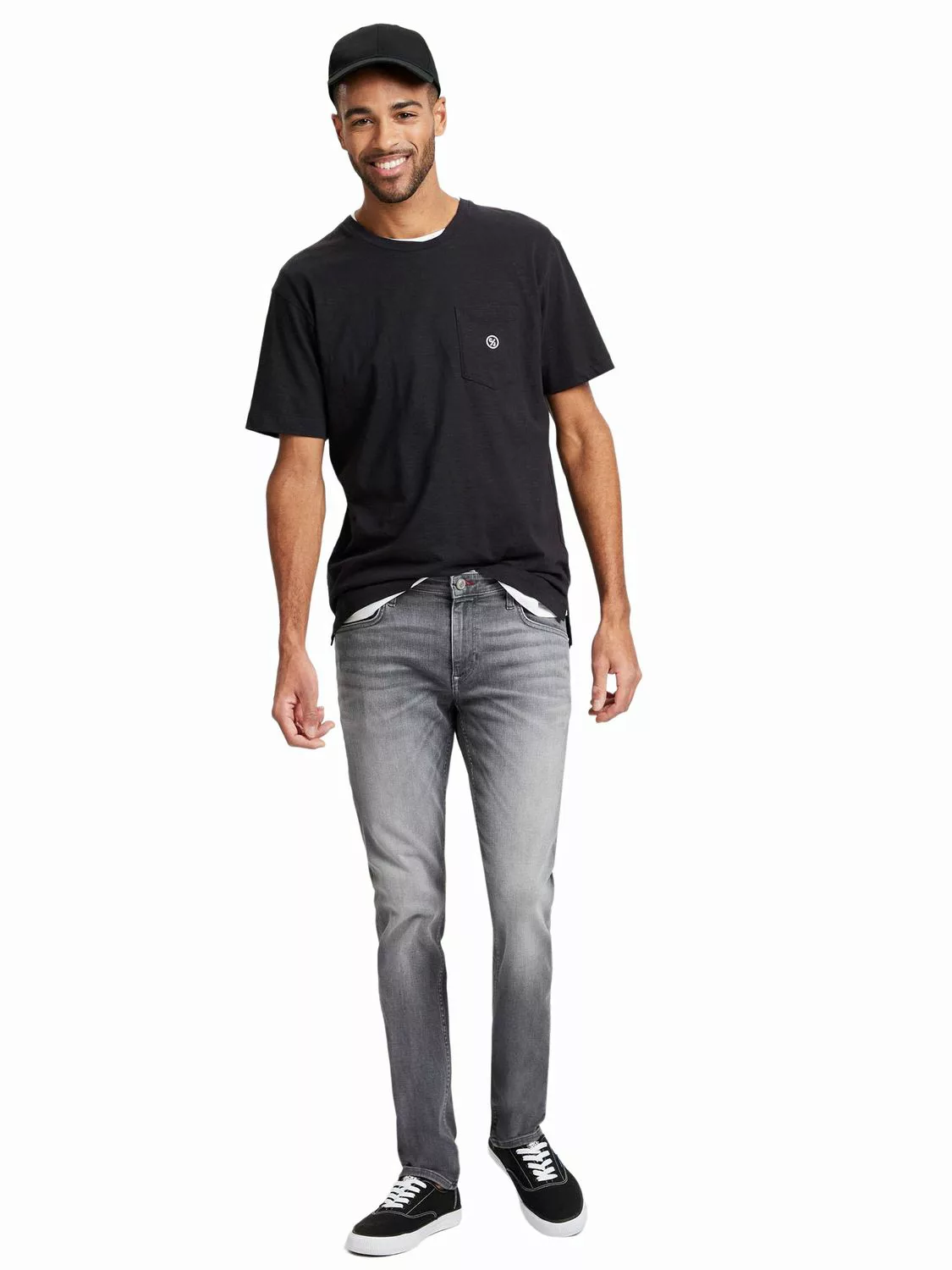 Cross Jeans Herren Jeans DAMIEN - Slim Fit - Grau - Flex Grey günstig online kaufen