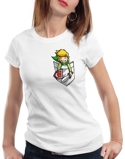 style3 T-Shirt Link Brusttasche wild switch the breath of snes ocarina zeld günstig online kaufen