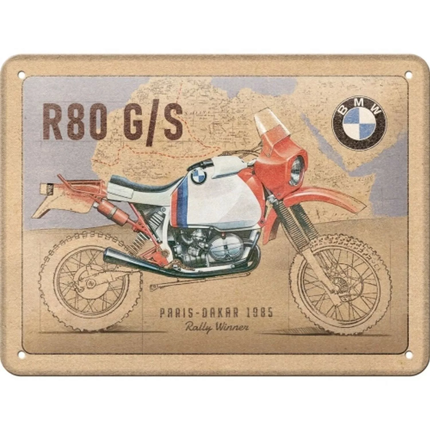 Nostalgic-Art Blechschild 15x20 cm - BMW - BMW R 80 G/S Paris Dakar günstig online kaufen