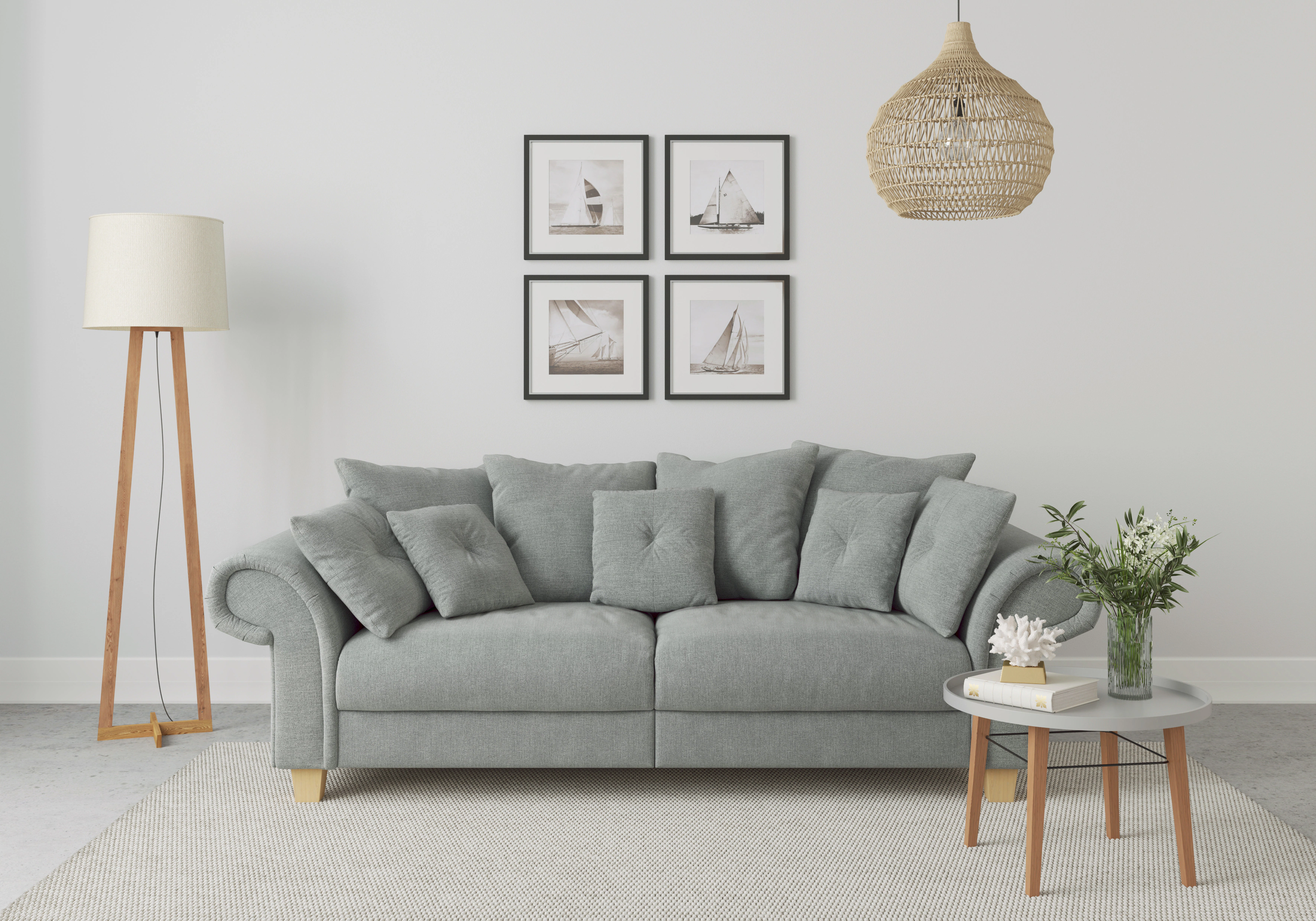 Home affaire Big-Sofa "Queenie Megasofa", (2 St.), mit weichem Sitzkomfort günstig online kaufen