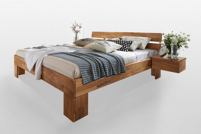 Main Möbel Massivholzbett Doppelbett 'Meran' 180x200cm Wildeiche geölt Sitz günstig online kaufen