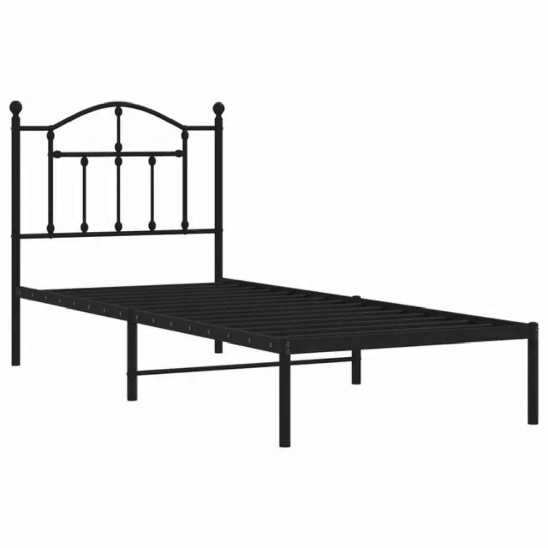 vidaXL Bett Bettgestell mit Kopfteil Metall Schwarz 90x200 cm günstig online kaufen