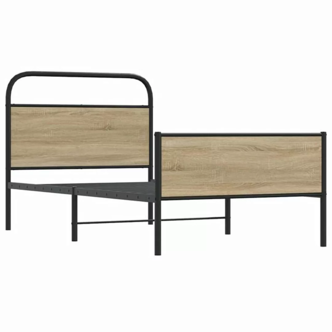 vidaXL Bett Bettgestell ohne Matratze 107x203 cm Sonoma-Eiche Holzwerkstoff günstig online kaufen