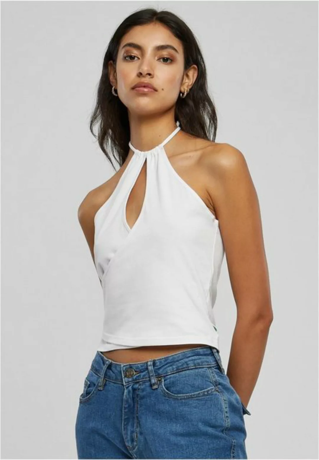 URBAN CLASSICS T-Shirt Damen Ladies Short-Wraped Neckholder Top (1-tlg) günstig online kaufen