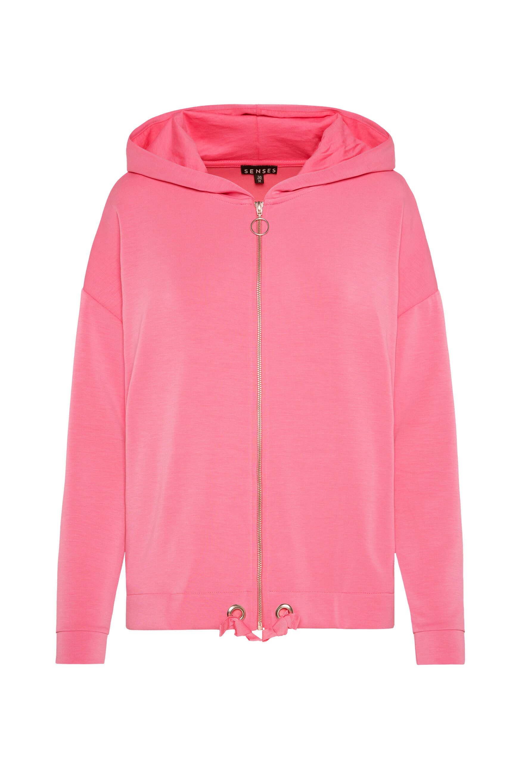 SENSES.THE LABEL Kapuzensweatjacke mit Baumwolle günstig online kaufen
