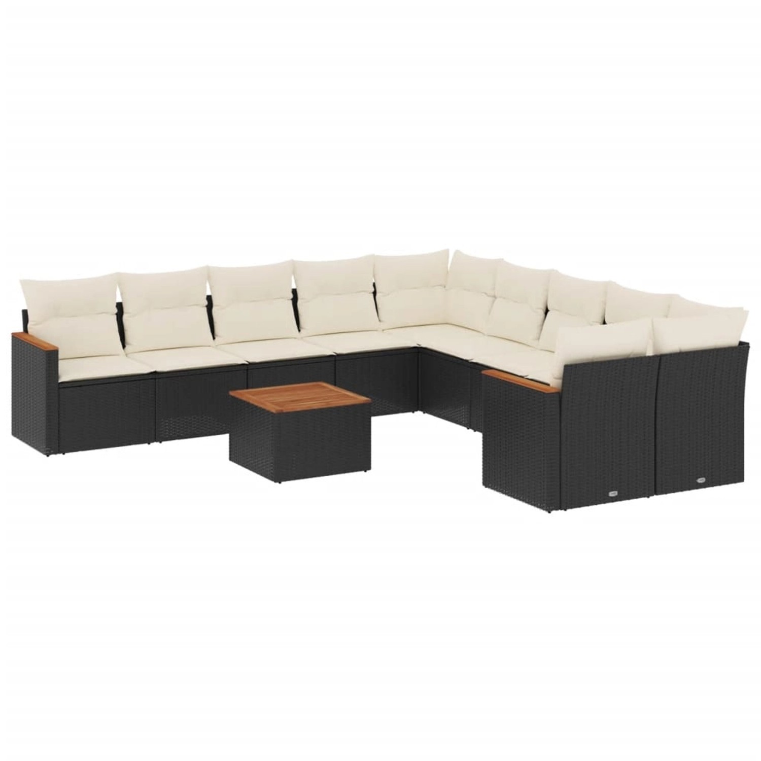 vidaXL 11-tlg Garten-Sofagarnitur mit Kissen Schwarz Poly Rattan Modell 126 günstig online kaufen