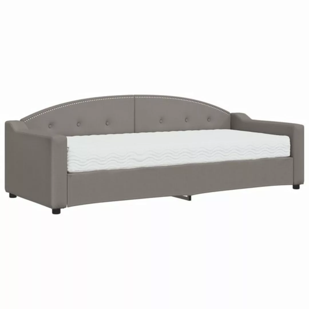 vidaXL Gästebett Gästebett Tagesbett mit Matratze Taupe 80x200 cm Stoff Bet günstig online kaufen