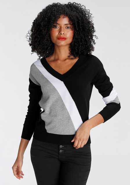 AJC Streifenpullover, mit trendigem Diagonal-Colourblocking günstig online kaufen